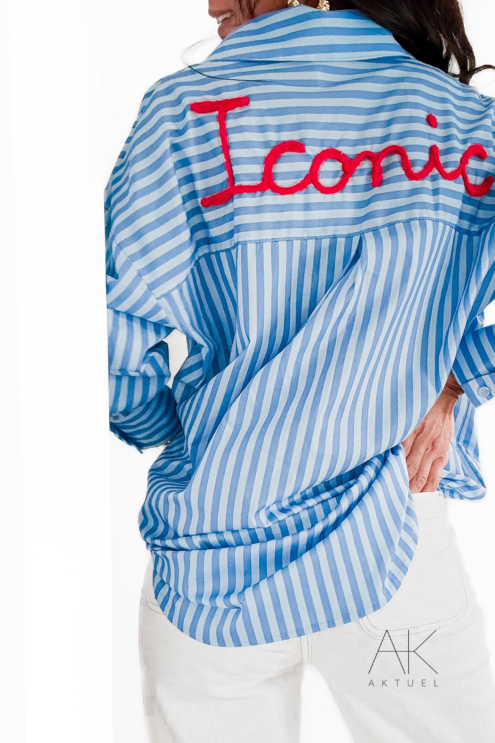 Chemise rayée bleu “Iconic”