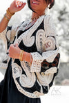 Gilet en crochet écru & noir