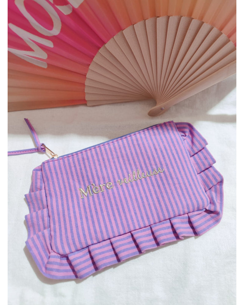 Pochette froufrou Mère veilleuse violette