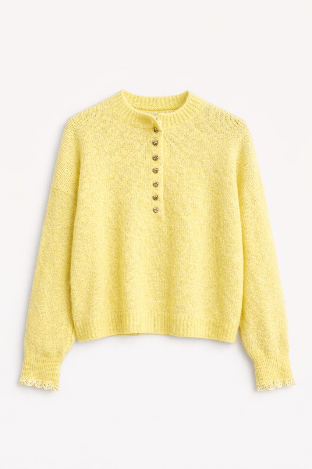 Pull jaune boutonné