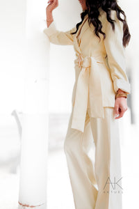 Pantalon jaune coupe large