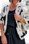 Gilet en crochet écru & noir