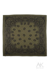 Foulard en laine à motifs cachemire kaki