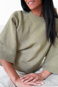 Pull manches 3/4 kaki clair