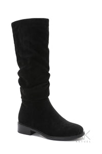 Bottes plates suédine noir