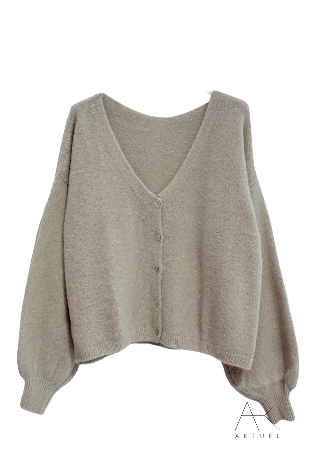 Pull gilet beige en baby alpaga