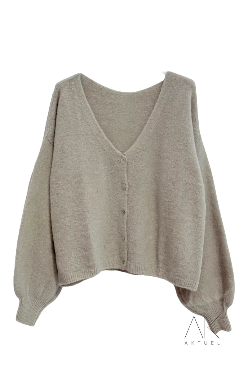 Pull gilet beige en baby alpaga