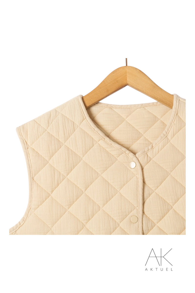 Gilet matelassé sans manches beige