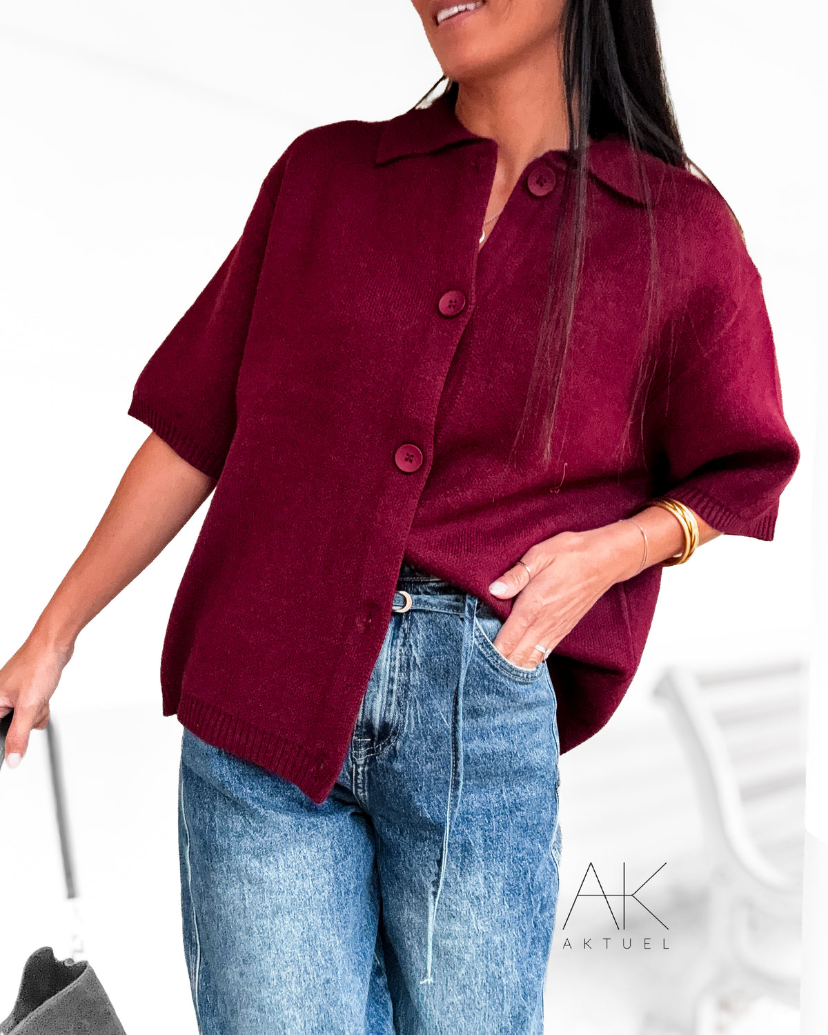 Cardigan oversize burgundy
