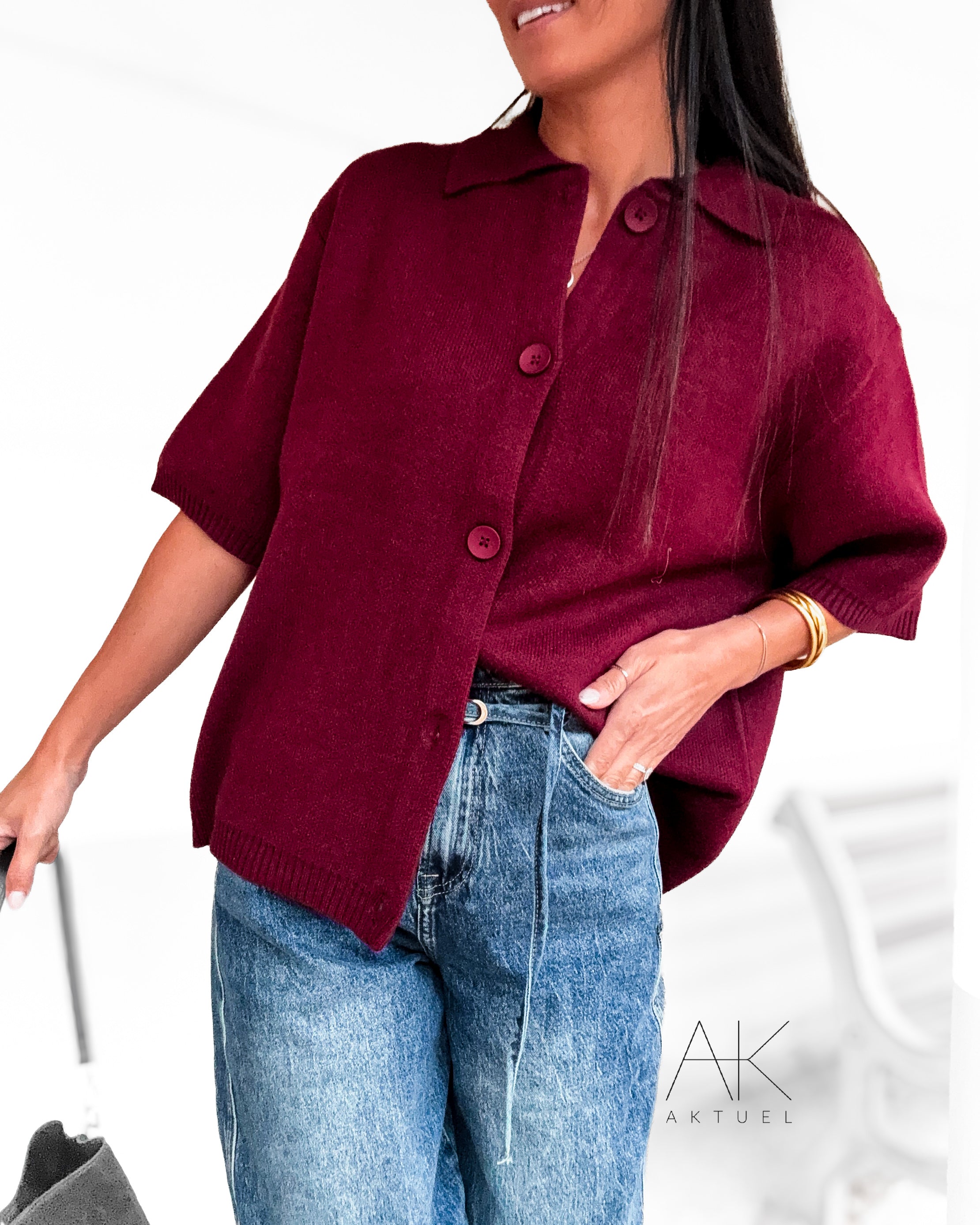 Cardigan oversize burgundy