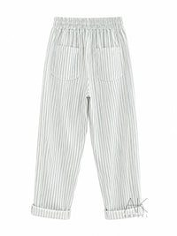 Pantalon rayé vert d’eau