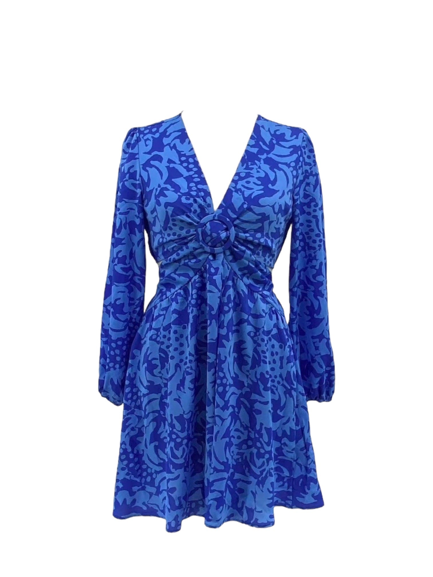 Robe courte à imprimé bleu