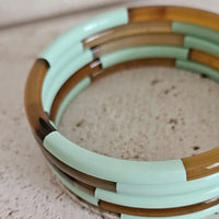 Bracelet Jonc Corne - 5 mm - Trio mint