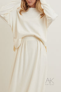 Pull en maille oversize écru