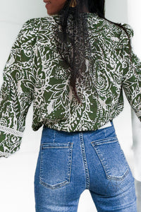 Chemise imprimée verte