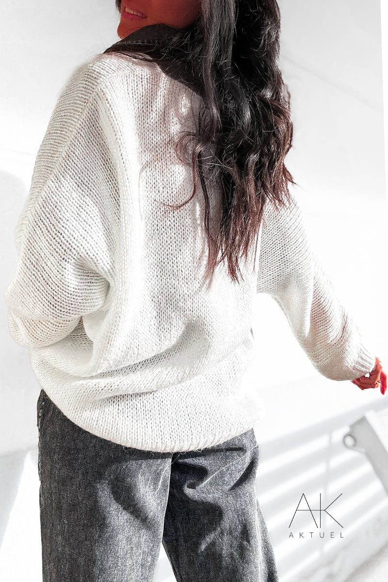 Pull Mohair Blanc