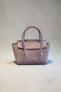 Sac mini city en cuir suédé rose