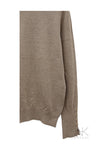 Pull fin col rond taupe