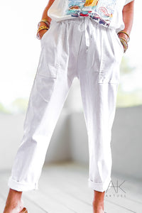 Pantalon blanc en lin
