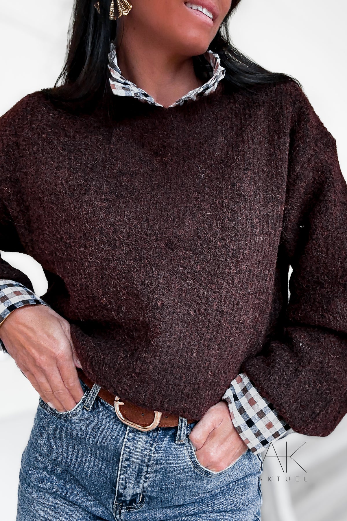 Pull à manches longues chocolat