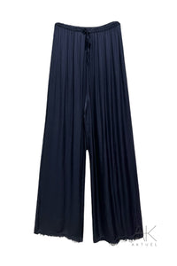 Pantalon satiné bleu marine