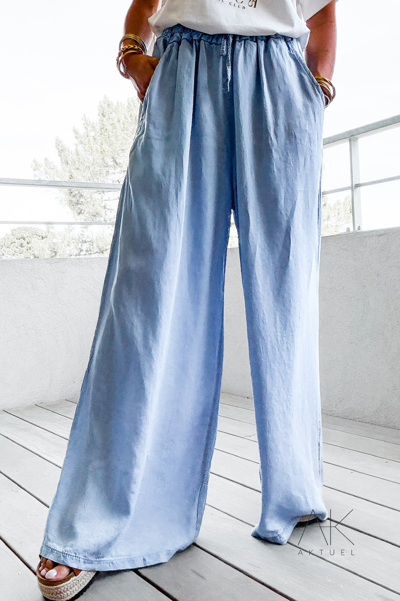 Pantalon large en denim fluide