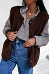 Gilet sans manches en sherpa chocolat
