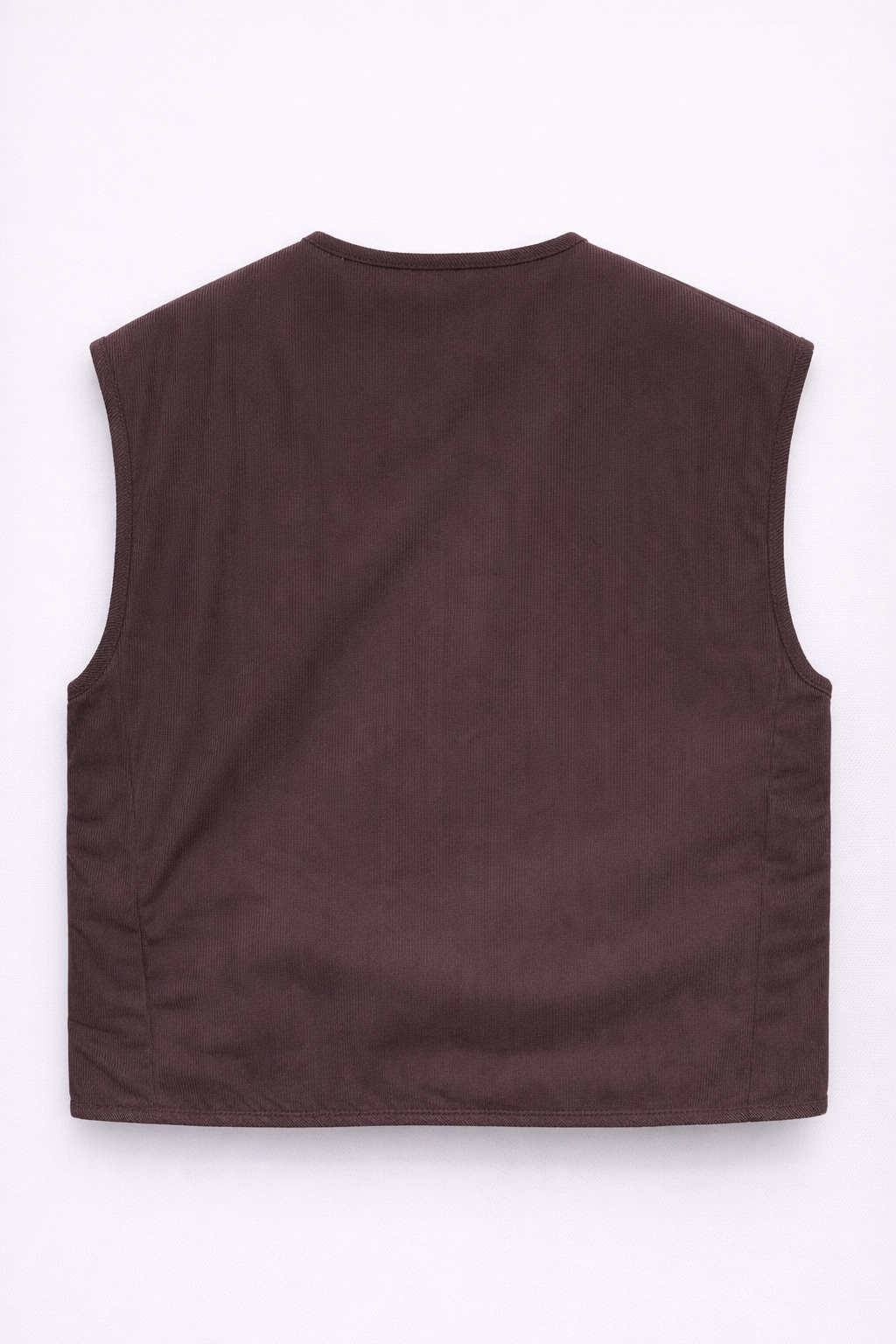 Veste réversible sans manches en velours & sherpa chocolat