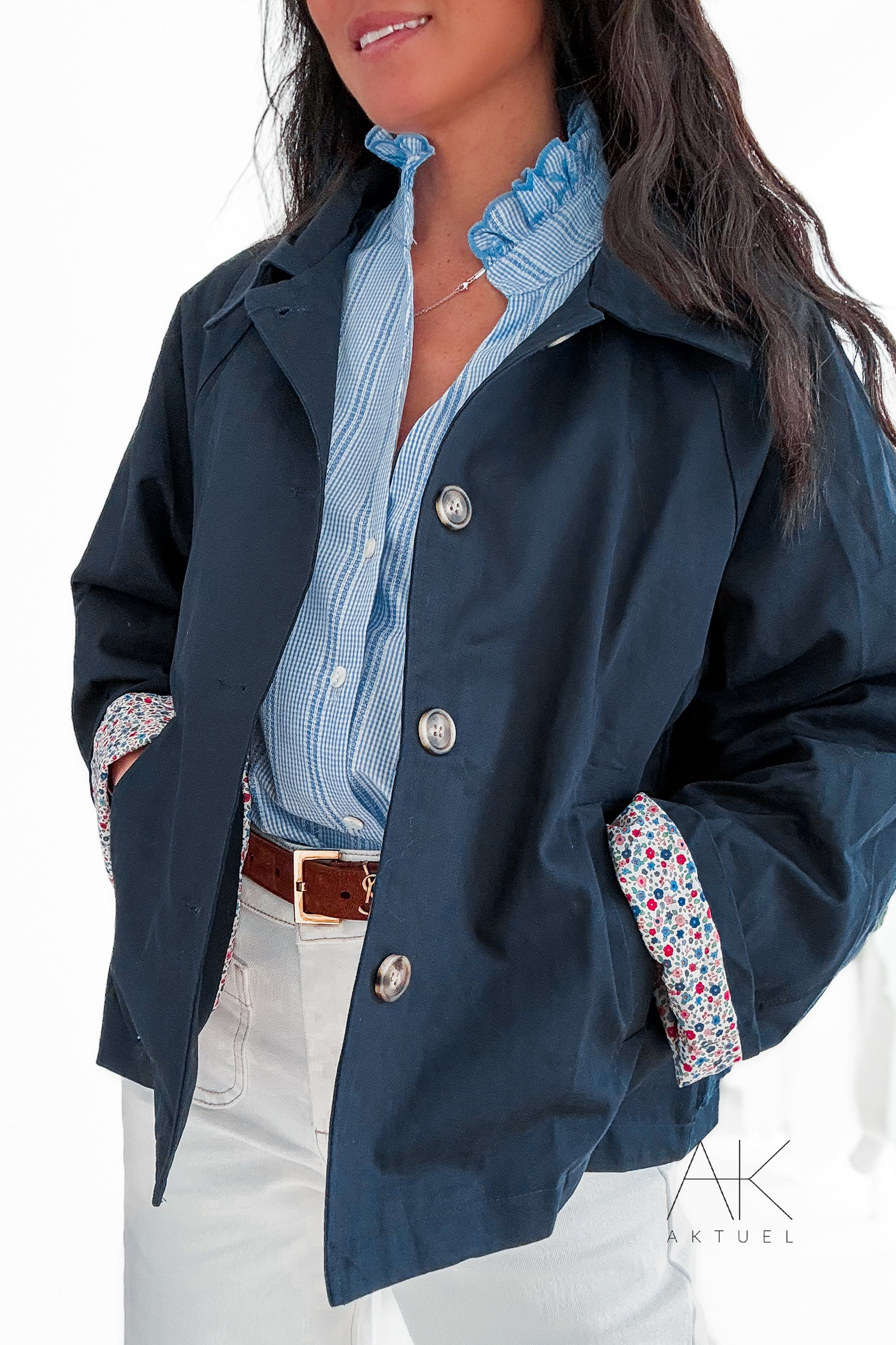 Veste gabardine marine