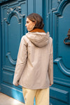 Parka beige col contrastant déperlante