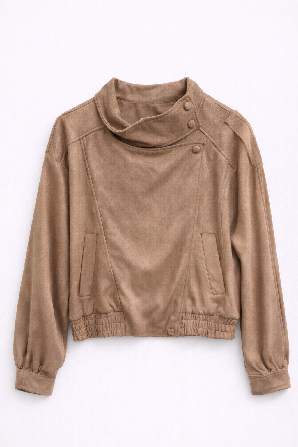 Veste camel courte effet daim