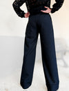 Pantalon noir taille haute à pinces