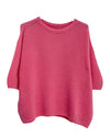 Pull rose alpaga à manches courtes