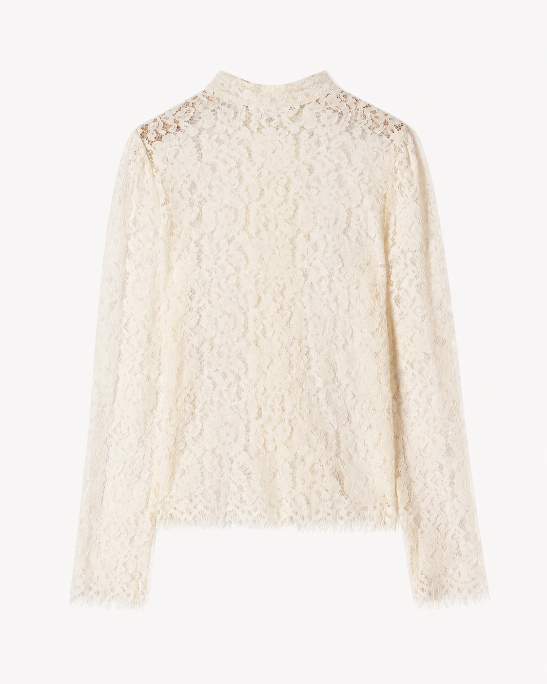 Blouse blanche dentelle à attaches chinoises