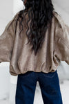 Veste à manches longues beige en suédine