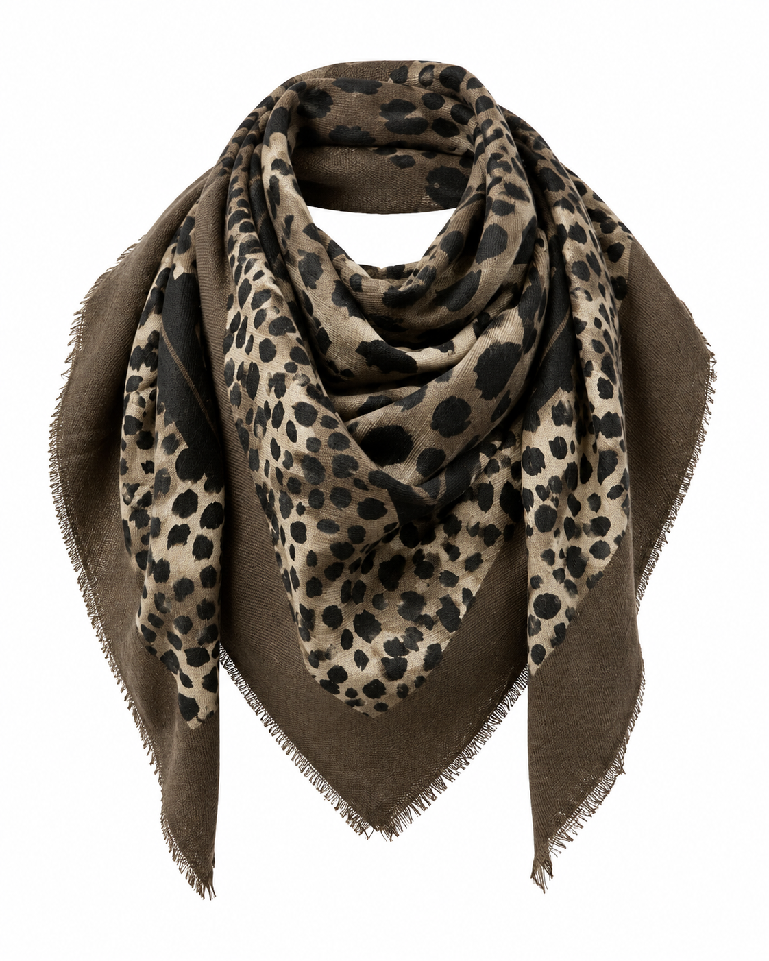 Foulard carré léopard – imprimé animalier marron