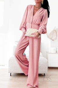 Combinaison pantalon fluide vieux rose