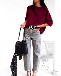 Jean gris délavé coupe tapered ankle