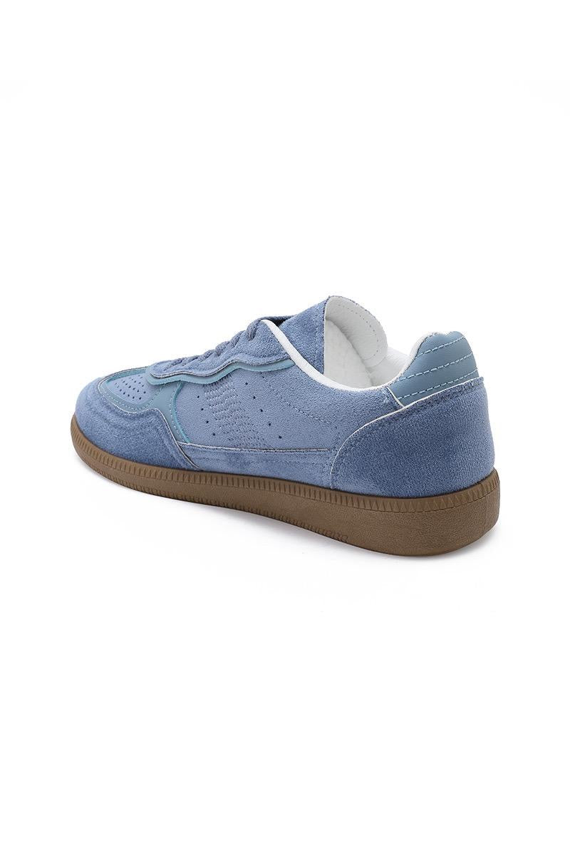 Basket bleu en suedine