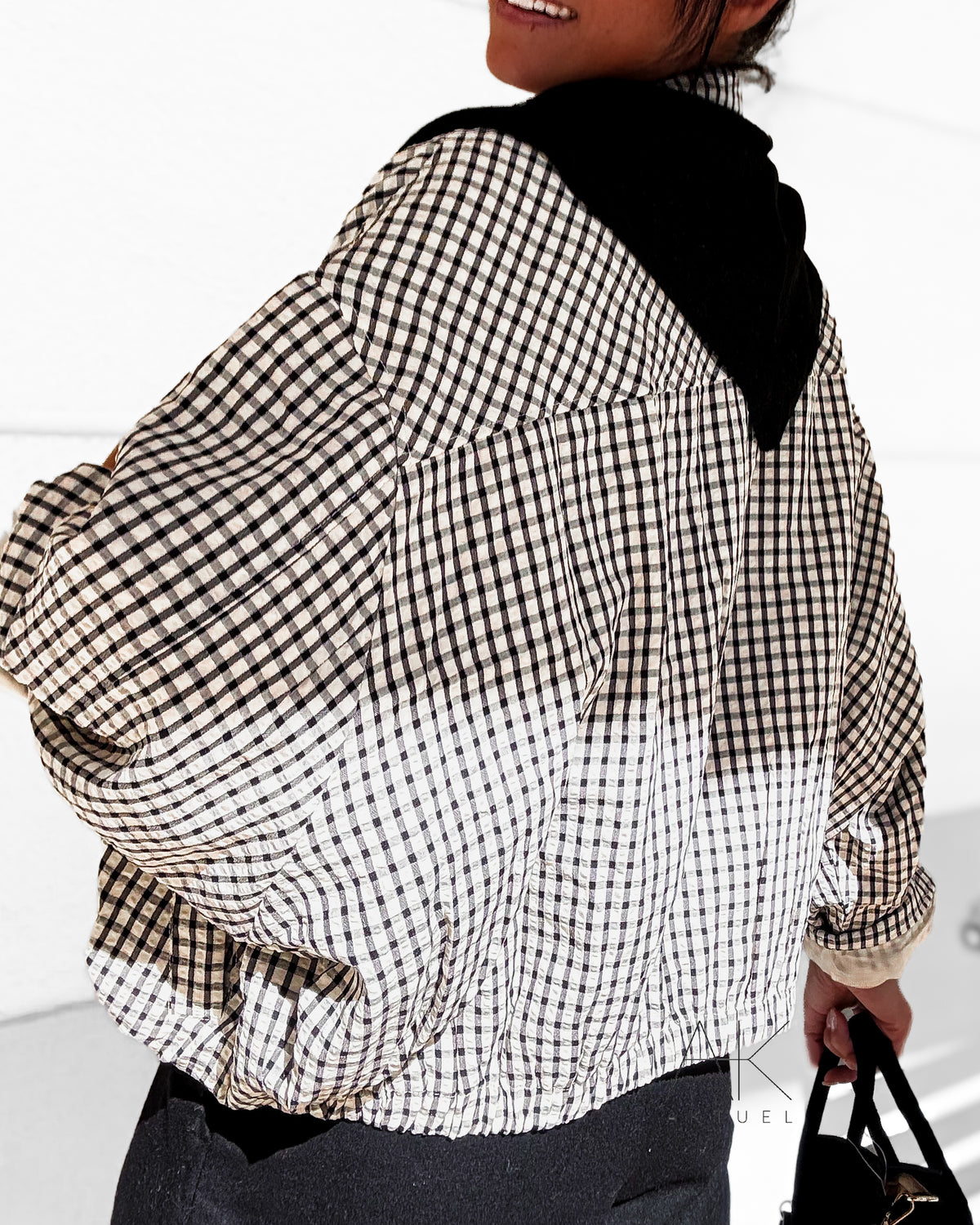 Veste vichy noir et blanc