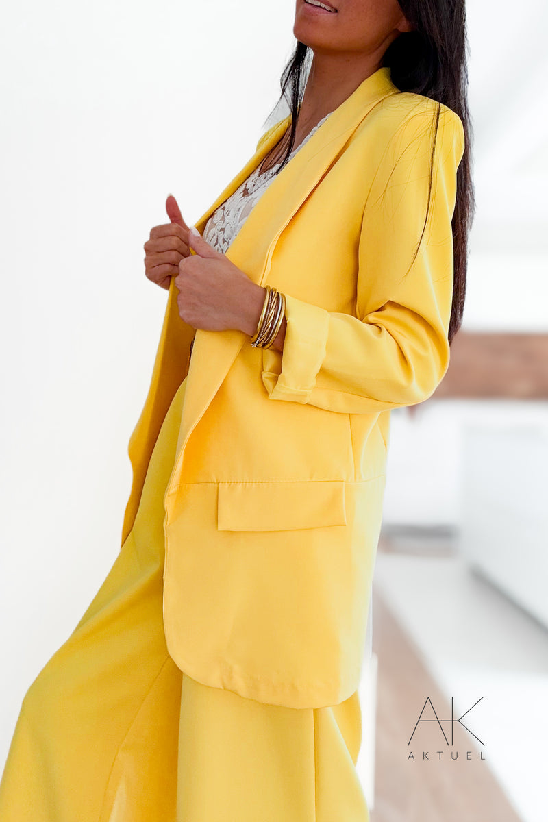 Veste blazer fluide jaune