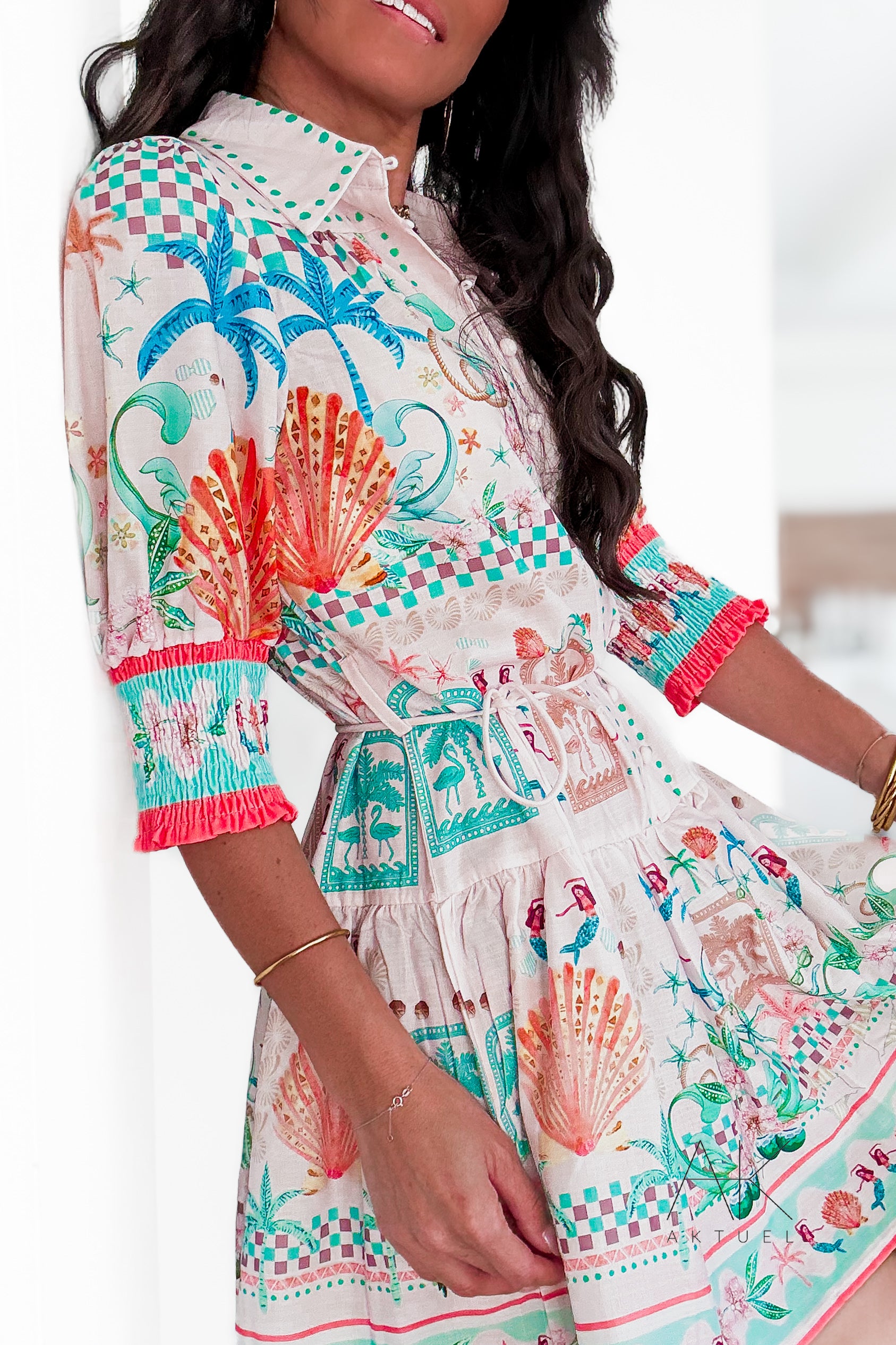 Robe courte imprimée pastel
