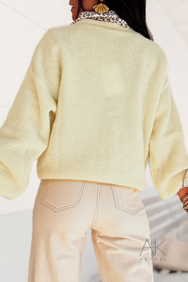 Cardigan jaune poussin