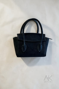 Sac mini city en cuir suédé noir
