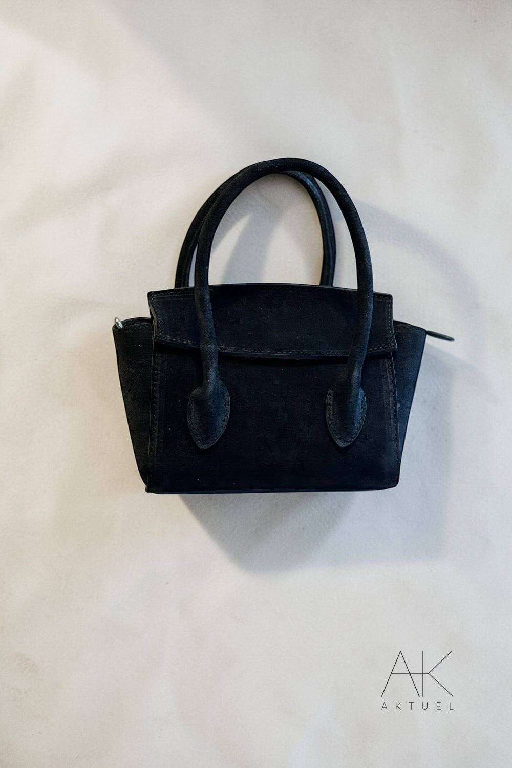 Sac mini city en cuir suédé noir