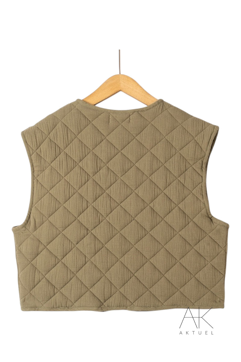 Gilet matelassé sans manches kaki