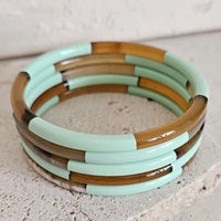 Bracelet Jonc Corne - 5 mm - Trio mint
