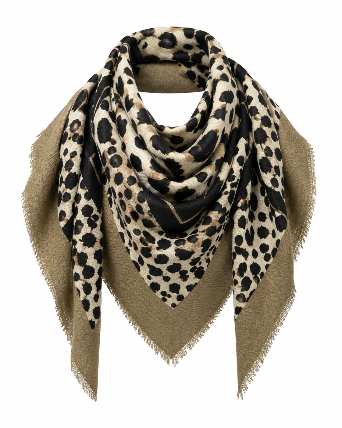 Foulard carré léopard – imprimé animalier taupe
