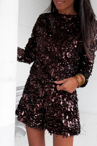 Short à sequins marron