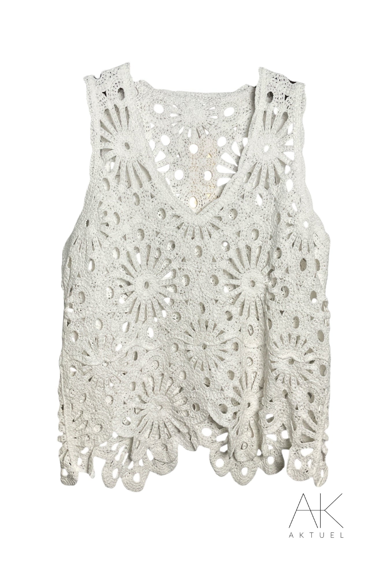 Top en crochet blanc